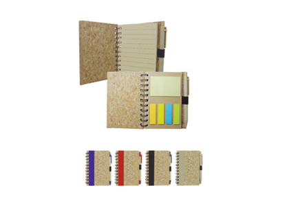 Libreta Ecológica tapa corcho Con Pos It Cod AS